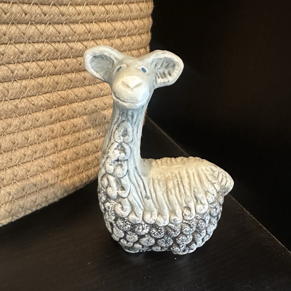 Vintage ENESCO Figurine LLAMA 1970's Ceramic Small Alpaca Animal